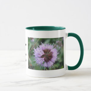 Tasse lila Blütenkugel: Guten Tag