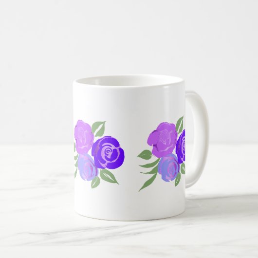 Tasse lila Rose (VorderseiteRechts)