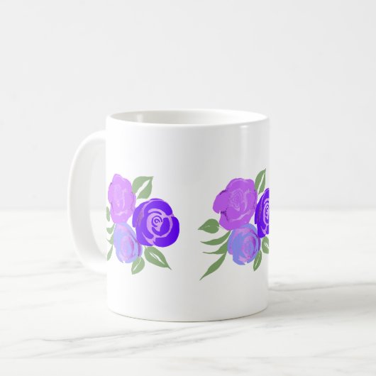 Tasse lila Rose (Vorderseite Links)