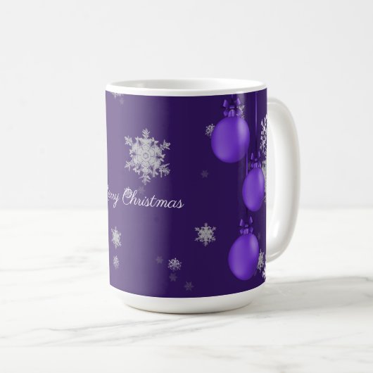 Tasse lila Weihnachtsschmuck (VorderseiteRechts)