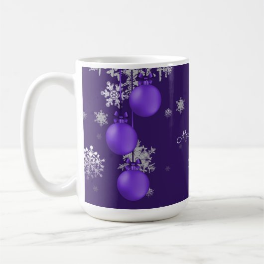 Tasse lila Weihnachtsschmuck (Links)