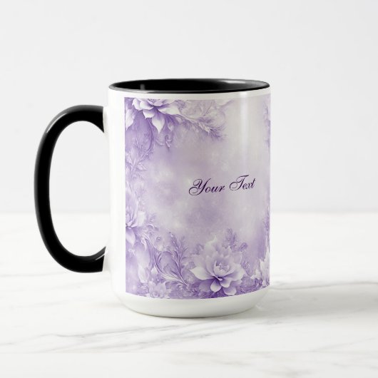 Tasse lila weiße Blume (Links)