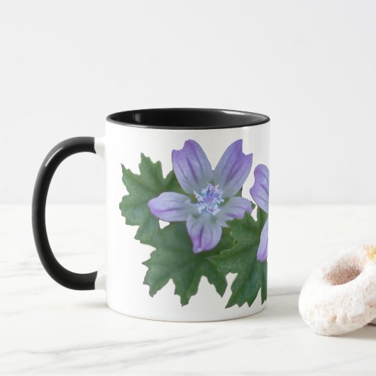Tasse lila Wildblumen (Mit Donut)
