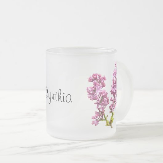 Tasse - Lilac blüht mit Namen (VorderseiteRechts)