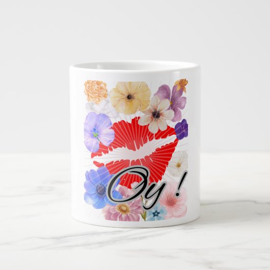 Tasse: Lippen und Blume Jumbo-Tasse (Vorderseite)