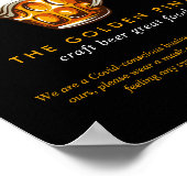 Tasse-Logo Brauerei Bar Wiedereröffnung Sicherheit Poster (Ecke)