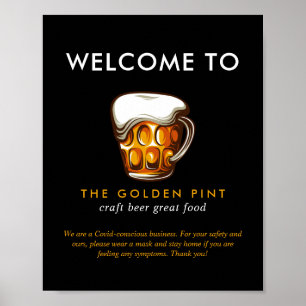 Tasse-Logo Brauerei Bar Wiedereröffnung Sicherheit Poster