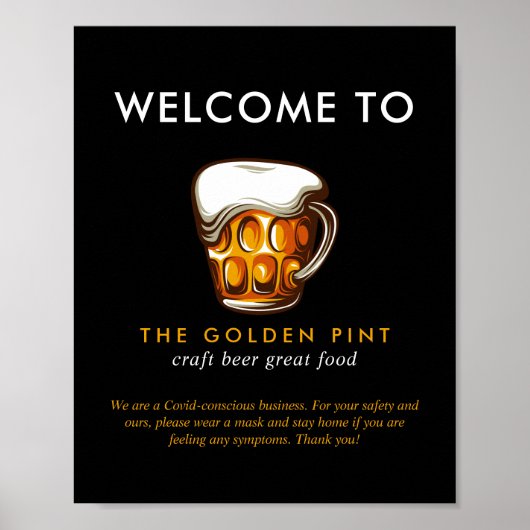 Tasse-Logo Brauerei Bar Wiedereröffnung Sicherheit Poster (Vorne)