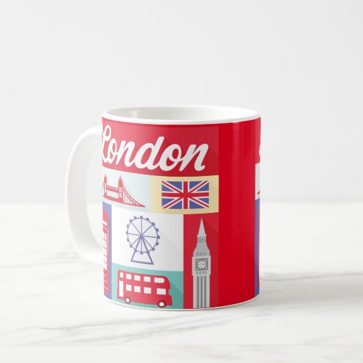 Tasse London-Ikonen-Andenken-Englands (Vorderseite Links)