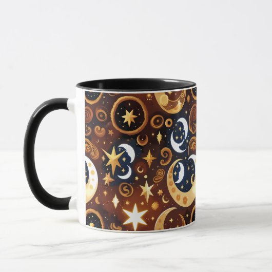 Tasse – Luxus Golden Ochre Celestial Moon (Links)