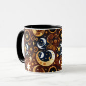 Tasse – Luxus Golden Ochre Celestial Moon (Vorderseite Links)