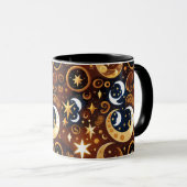 Tasse – Luxus Golden Ochre Celestial Moon (VorderseiteRechts)