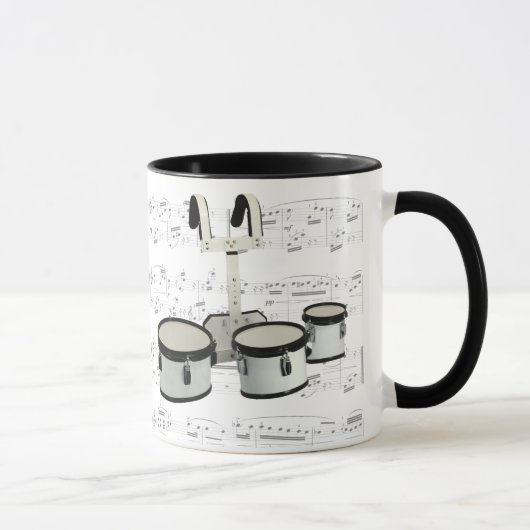 Tasse - marschierende Trommeln mit Blattmusik (Rechts)