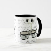 Tasse - marschierende Trommeln mit Blattmusik (VorderseiteRechts)