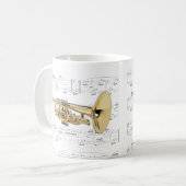 Tasse - marschierendes Mellophone mit Blattmusik (Vorderseite Links)