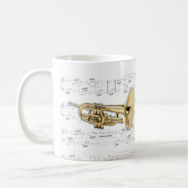Tasse - marschierendes Mellophone mit Blattmusik