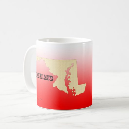 Tasse - Maryland Staat Karte mit Stadt (Vorderseite Links)