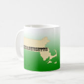 Tasse - Massachusetts Staat Karte mit Stadt (Vorderseite Links)