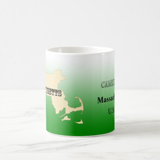 Tasse - Massachusetts Staat Karte mit Stadt (Mittel)