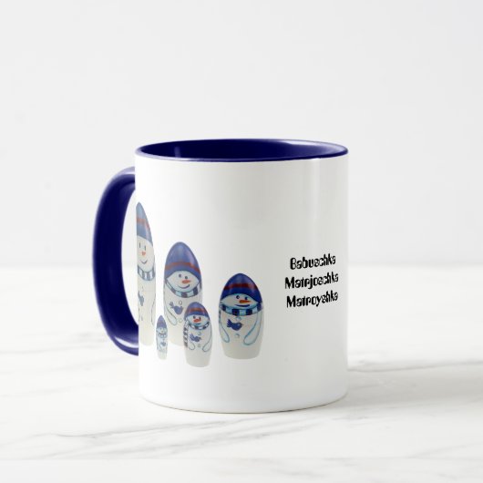 Tasse Matrjoschka, Matryoshka, Babuschka, (Vorderseite Links)