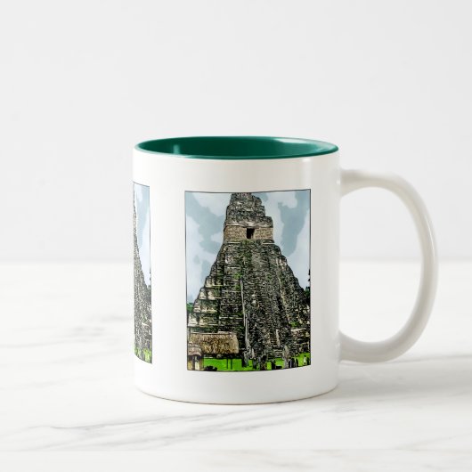 Tasse: Maya-Tempel in Tikal, Guatemala Zweifarbige Tasse (Rechts)