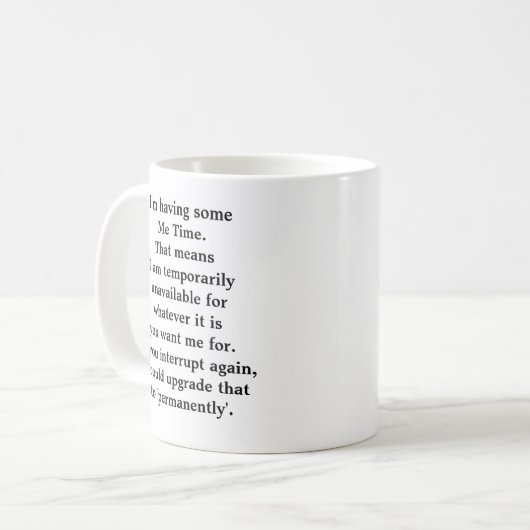 Tasse "Me Time" (Vorderseite Links)