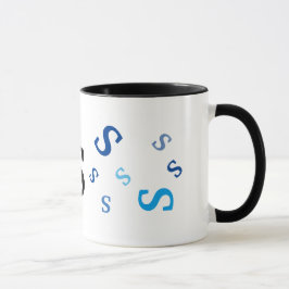 Tasse - Mehrere blaue Buchstaben