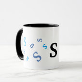 Tasse - Mehrere blaue Buchstaben (Vorderseite Links)