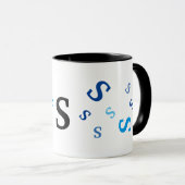 Tasse - Mehrere blaue Buchstaben (VorderseiteRechts)