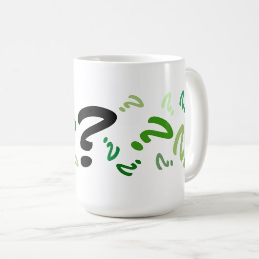 Tasse - Mehrere grüne Fragezeichen (rev) (VorderseiteRechts)