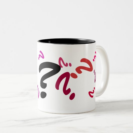 Tasse - Mehrere rote Fragezeichen (VorderseiteRechts)