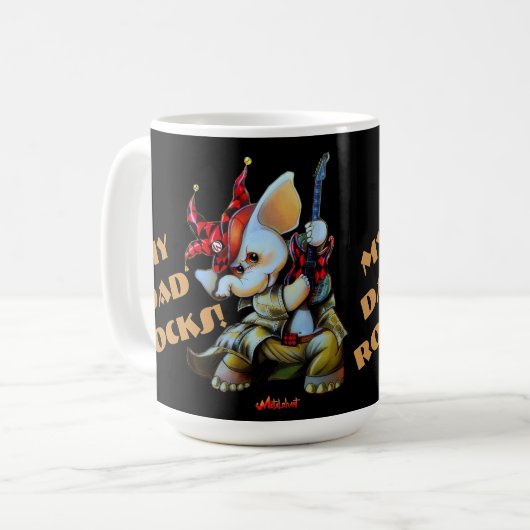 Tasse Metalphant Jester My Vater Rocks Tasse (Vorderseite Links)