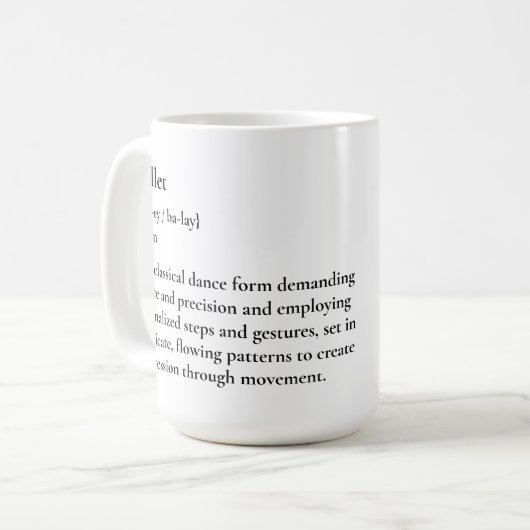 Tasse "Minimalistisch Ballet Definition" (Vorderseite Links)