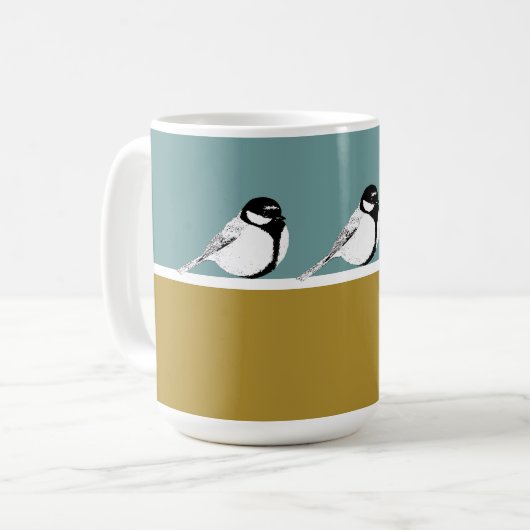 Tasse Minimalistischer Vogeldesign (Vorderseite Links)