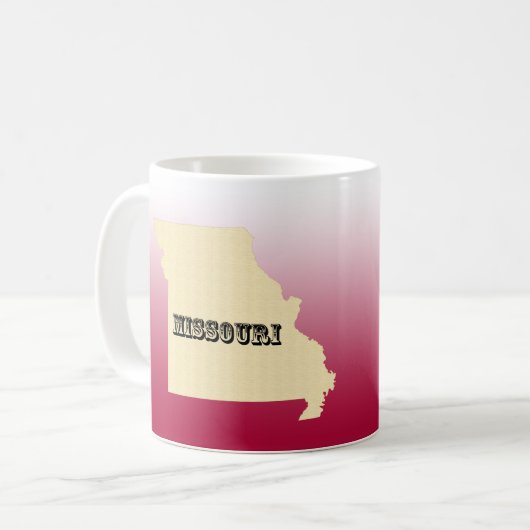 Tasse - Missouri Staat Karte mit Stadt (Vorderseite Links)