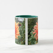 Tasse mit 2 Fotos Orangendahlien (Zentrum)