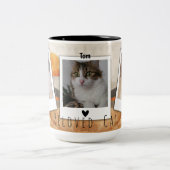 Tasse mit 3 Fotos und anpassbarem Text (Mittel)
