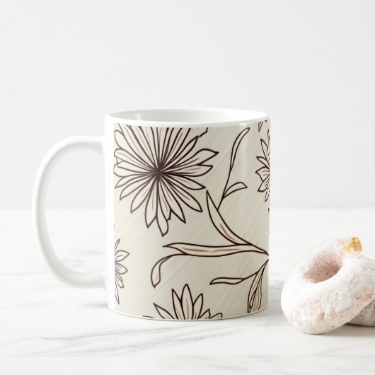 Tasse mit abstraktem Blumenmuster (Mit Donut)