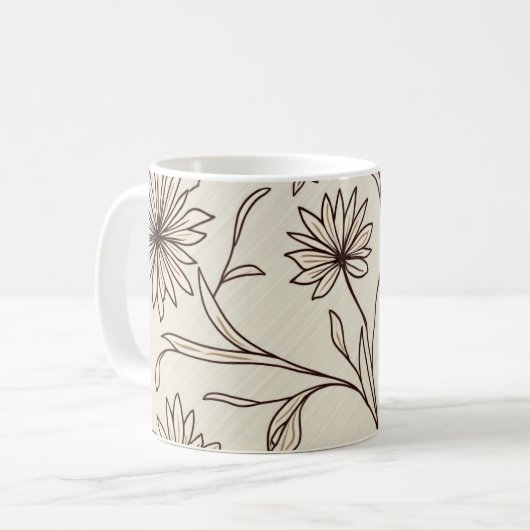 Tasse mit abstraktem Blumenmuster (Vorderseite Links)