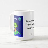 Tasse mit Alien "You're my love.." von Jo Images. (Vorderseite Links)