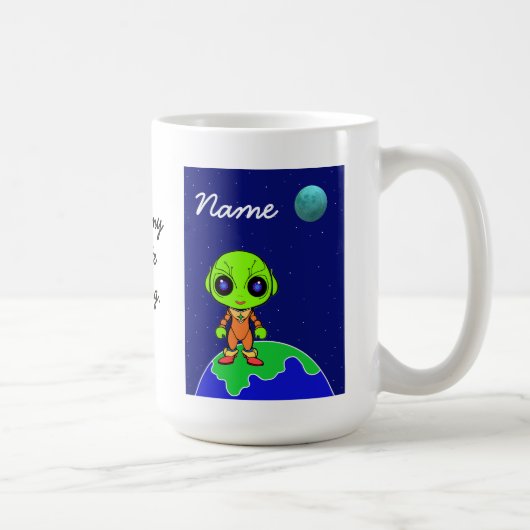 Tasse mit Alien "You're my love.." von Jo Images. (Rechts)