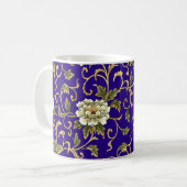 Tasse mit altem orientalischem Stoffmuster (Vorderseite Links)