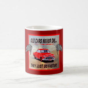 Tasse mit "alten Autos die nie!" Entwurf