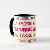 Tasse mit änderbarem Text (Vorderseite Links)