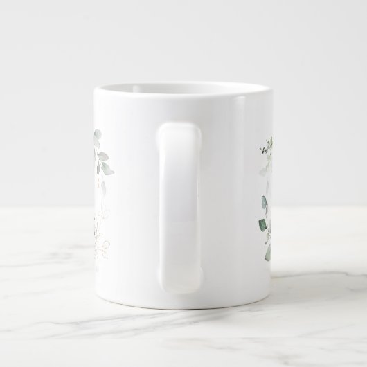 Tasse mit Anfangsbezeichnung M Monogramm Grünfläch (Rückseite)