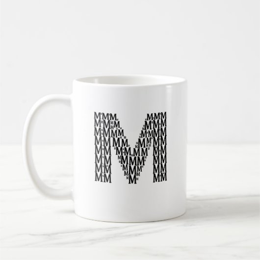 Tasse mit Anfangsbuchstabe M – Minimalistischer mo (Links)