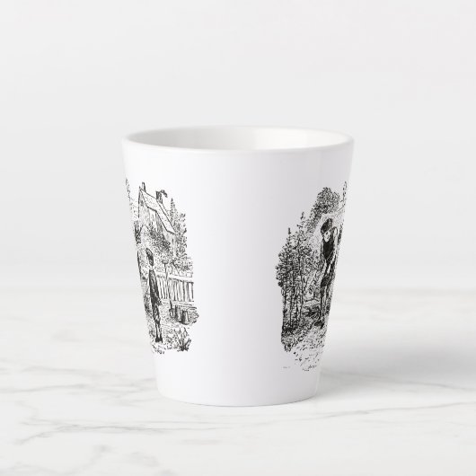 Tasse mit antikem Gartenbild (Vorderseite)