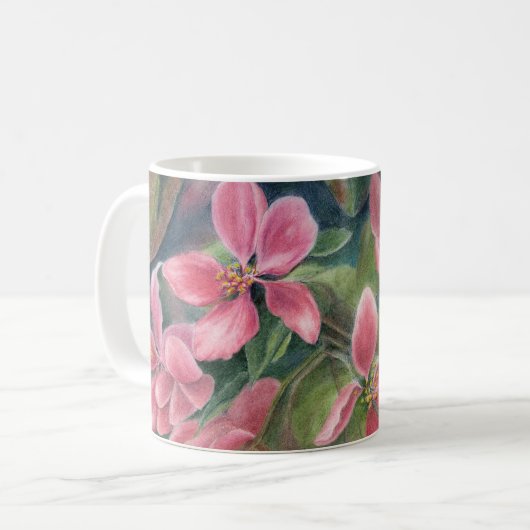 Tasse mit Apple-Blüten (Vorderseite Links)