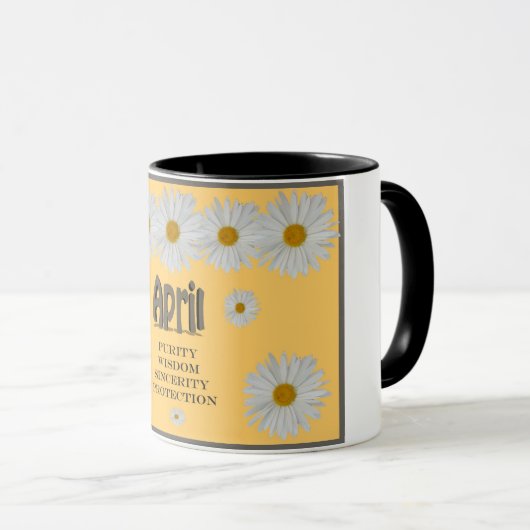 Tasse mit April-Geburts-Monats-Blume das (VorderseiteRechts)