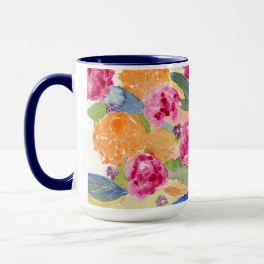 Tasse mit Aquarellblumen (Links)